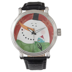 Relógio De Pulso Caneca de Natal Azul com Cacau Escuro