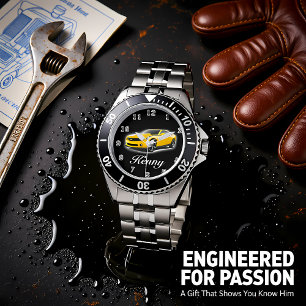 Relógio De Pulso Carro desportivo amarelo e preto