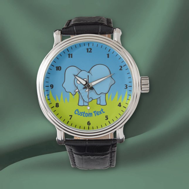 Relógio de pulso cartoon elefante azul (Criador carregado)