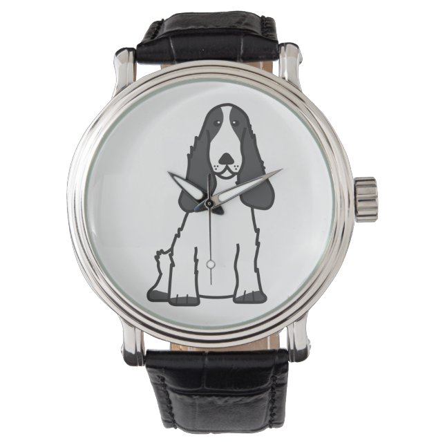 Relógio De Pulso Cartoon Inglês Cocker Spaniel Dog (Frente)