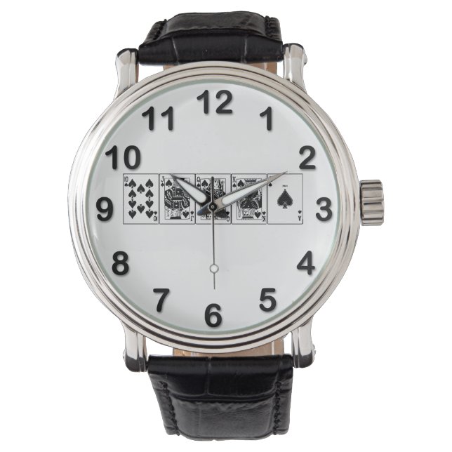 Relógio De Pulso Casino Night Poker Royal Hetero Flush Spades (Frente)