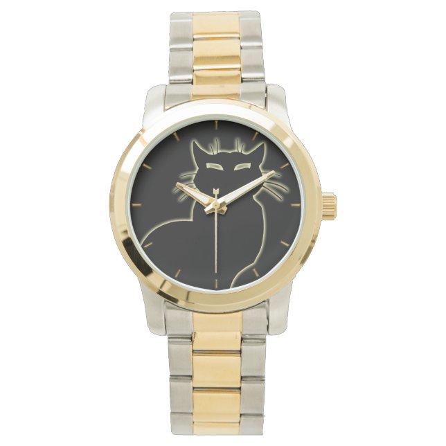 Relógio De Pulso Cat Watch Black Cat Wrist Assiste Cat Alojante Jew (Frente)