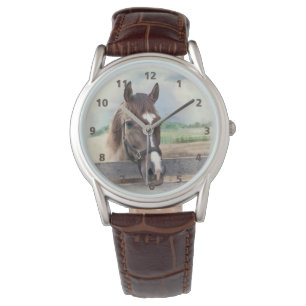 Relógio De Pulso Cavalo de Brown com cabeçada