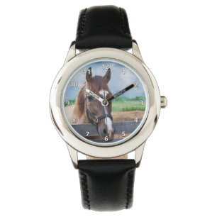 Relógio De Pulso Cavalo de Brown com cabeçada