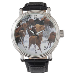 Relógio De Pulso Cavalo selvagem que funciona na neve