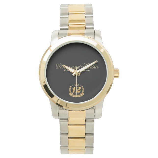 Relógio De Pulso Celebrando o 12. Personalizável. (Frente)