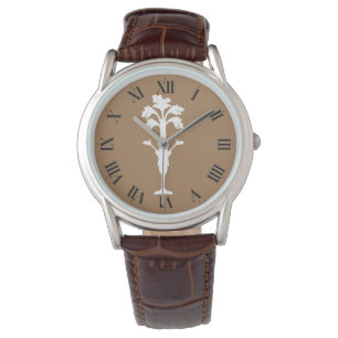 Relógio De Pulso Celeron Charles Men Leather Strap Cappuccino Watch