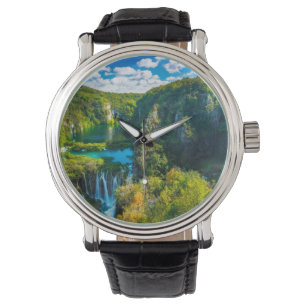 Relógio De Pulso Cena de cachoeira Elegante, Croácia