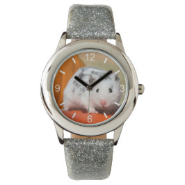 Relógio De Pulso Chapa de discagem branca de Hamster Sírio Bonita P