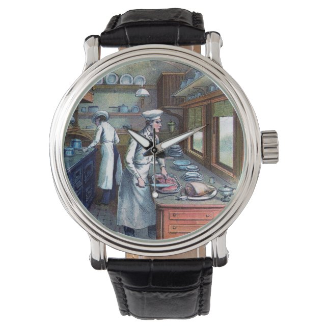 Relógio De Pulso Chef Vintage - Assistente ao pulso da Ilustração S (Frente)