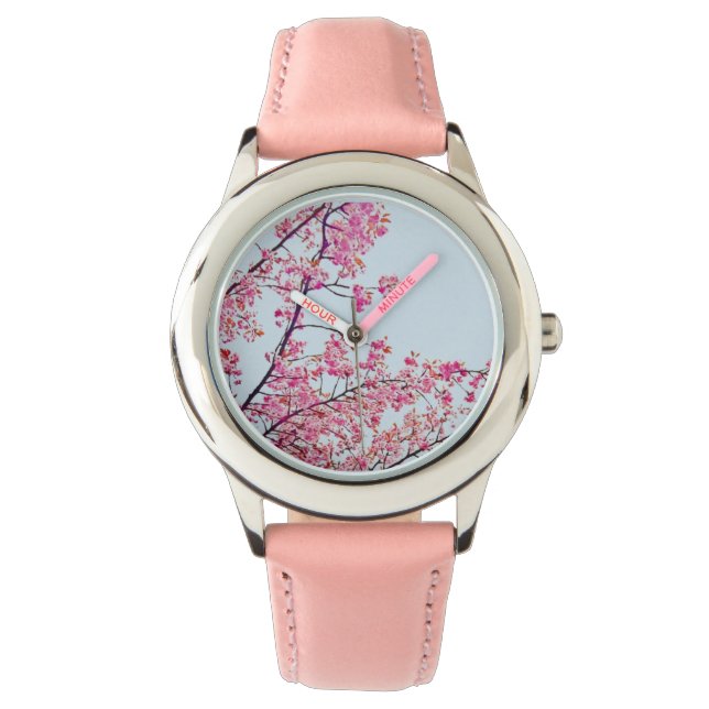 Relógio De Pulso Cherry Blossomo Pink Watch (Frente)