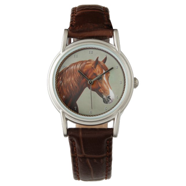 Relógio De Pulso Chestnut Morgan Horse (Frente)