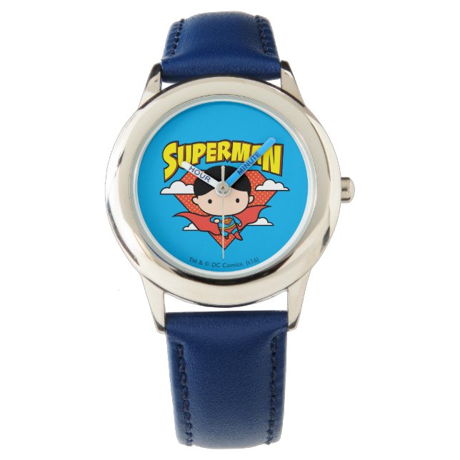 Relógio De Pulso Chibi Superman Bolinhas Shield e Nome (Frente)