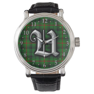 Relógio De Pulso Clan Urquhart - Letra U Monograma Tartan