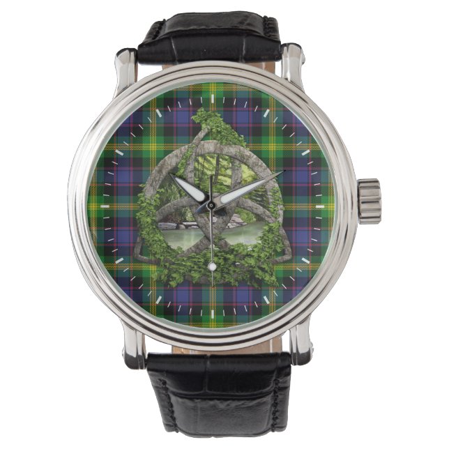 Relógio De Pulso Clan Watson Tartan Celtic Trinity (Frente)