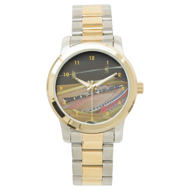 Relógio De Pulso Clarinet no Piano Watch por Leslie Harlow (Frente)