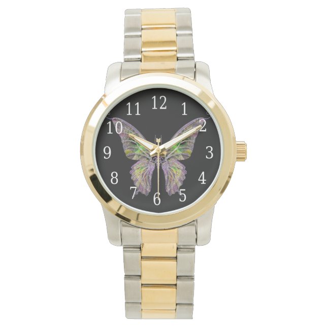 Relógio De Pulso Colorir Borboleta (Frente)