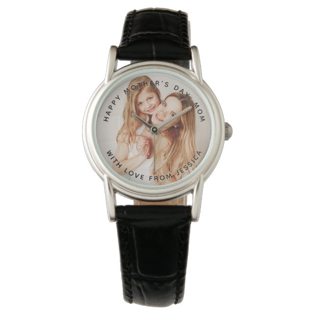 Relógio de pulso com foto personalizada e mensagem (Frente)