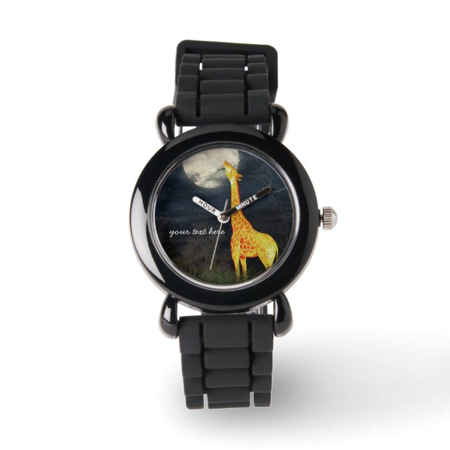 Relógio De Pulso Como é a lua? Girafa e Moon Watch (Frente)