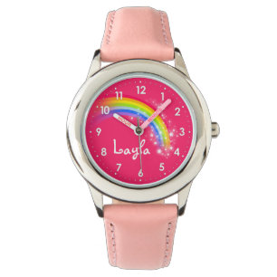 Relógio de pulso conhecido cor-de-rosa vermelho d