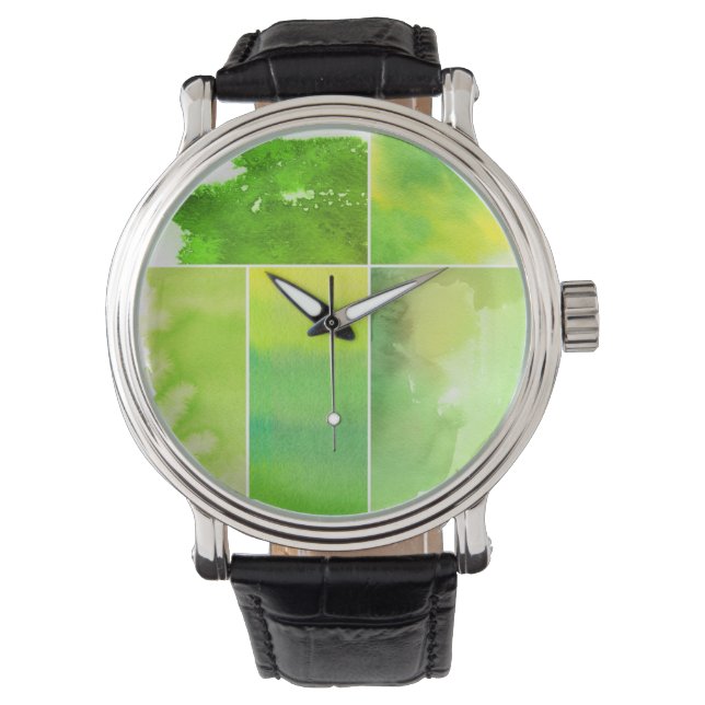 Relógio De Pulso Conjunto de abstrato de aquarelas pintado à mão (Frente)