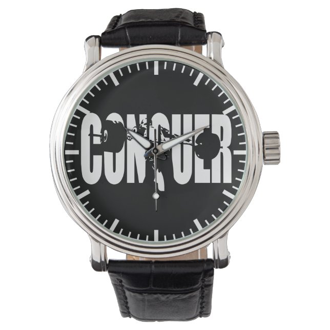 Relógio De Pulso CONQUER - Elevação de Peso da Olimpiadas - Motivaç (Frente)