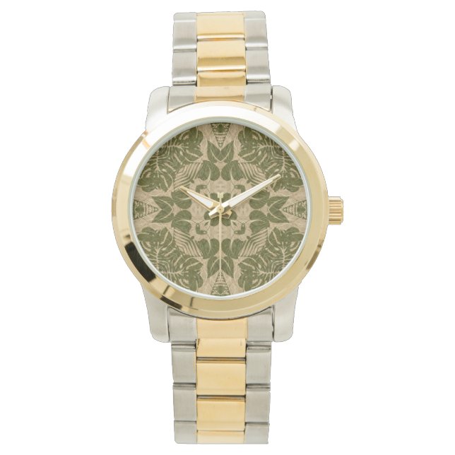 Relógio De Pulso Cor damasco de arte (Frente)