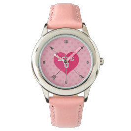 Relógio De Pulso Corações cor-de-rosa Adoram U Personalizar Watch