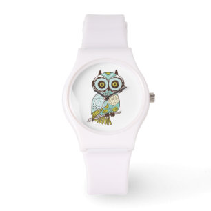 Relógio De Pulso Coruja de Teal Retro Whimsical