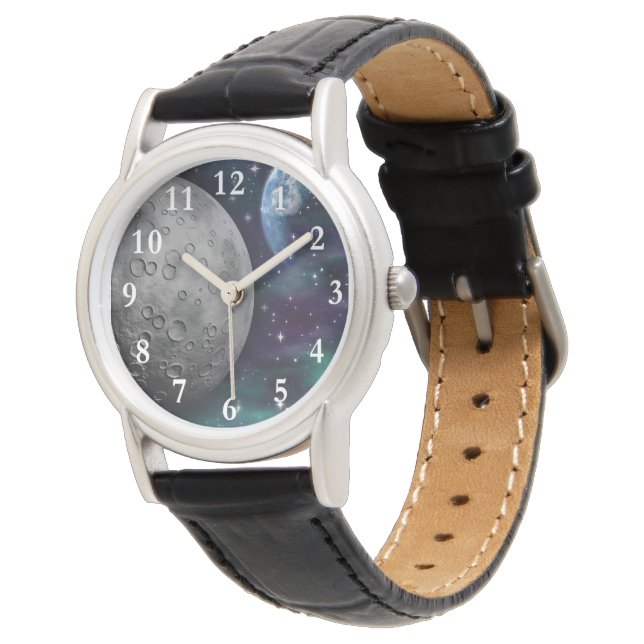 Relógio De Pulso Cosmos Classic Black Leather Wrist Watch (Angular)
