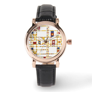 Relógio De Pulso Couro feito sob encomenda do preto do quadrado