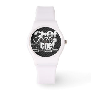 Relógio De Pulso Cozinheiro chefe; Preto & obscuridade - listras