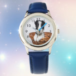 Relógio De Pulso Criança de foto de gato de cachorro-foto personali<br><div class="desc">Personalize e adicione a sua foto do seu animal de estimação,  cão,  gato,  pássaro,  coelho - ou peixe favorito! Números pretos.</div>