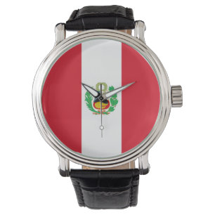 Relógio De Pulso Cuidado especial Patriótico com Bandeira do Peru