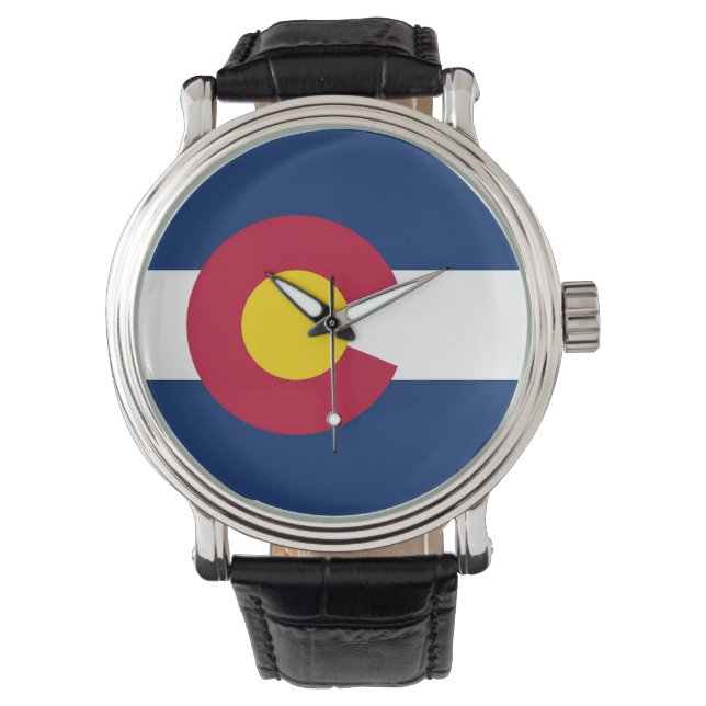 Relógio De Pulso Cuidado especial Patriótico com Flag do Colorado (Frente)