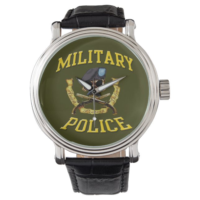 Relógio de pulso da Polícia Militar com caveira e  (Frente)