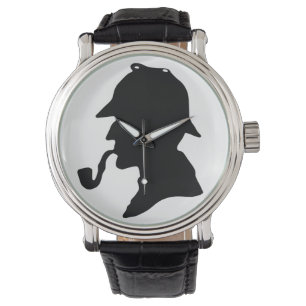 Relógio de pulso da silhueta de Sherlock Holmes