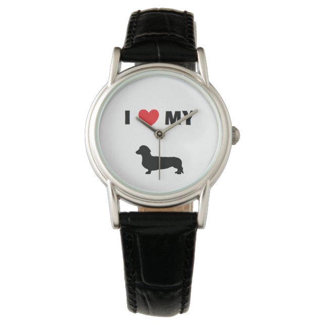 Relógio De Pulso "Dachshund" Leather Watch (Frente)