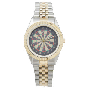 Relógio De Pulso Dartboard com o dardo no Bullseye,