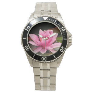 Relógio De Pulso Desenho Botânico Floral de Nenúfar Tropical