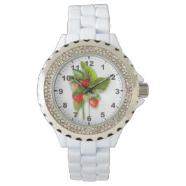 Relógio De Pulso Desenho Realista de Morango