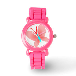Relógio De Pulso Design de Borboleta Rosa