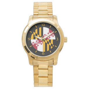 Relógio De Pulso Design de Dial Azul do Sinalizador do Estado de Ma