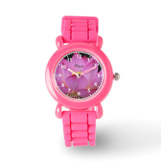 Relógio De Pulso Design de Paz de Lótus Rosa