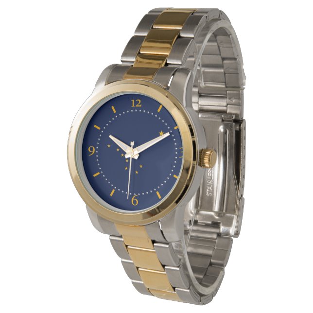 Relógio De Pulso Design do Alaska State Flag Watch (Angular)