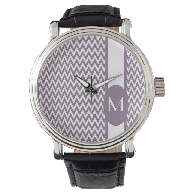 Relógio De Pulso Design Elegante de lavanda Elegante de  com monogr (Frente)