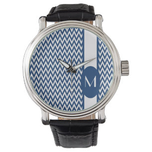 Relógio De Pulso Design Elegante de marinho Elegante com monograma