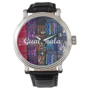 Relógio De Pulso Designs têxteis guatemaltecos.