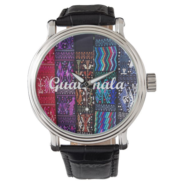 Relógio De Pulso Designs têxteis guatemaltecos. (Frente)