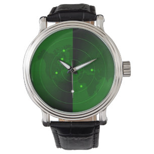 Relógio De Pulso detecção militar de mapas mundiais de radar do exé